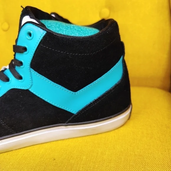 PONY x Neff Signature Mid Top Suede Sneaker Black Teal Retro Vintage Men 11.5